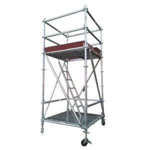 Andamio multidireccional certificado para acceso seguro y trabajo en altura en proyectos de construcción e industria.