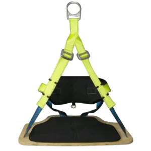 Silla para trabajo en suspensión diseñada para labores en altura, acceso por cuerdas y posicionamiento seguro del trabajador.